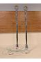 PAPER TOWEL HOLDER, CRYSTAL AND BRASS, SILVER-COLORED, HEIGHT 32 CM, DIAMETER 15 CM - 2