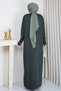 Women's V-Neck, Beaded-Sleeve, Mercerized Knit Dress - 5