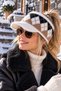 Women's Plush Visor Hat with Diamond Pattern, Winter Beanie with Brim - 2