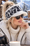Women's Plush Visor Hat with Leopard Pattern, Winter Beanie with Brim
