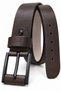 Men's Dark Brown 4 cm Metal Buckle Jeans and Fabric Trouser Belt - 3