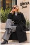 EGZOTİK ASORTİK Women's Lined Classic Trench Coat with Laser Cut Floral Design - 7
