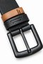 Men's Black 4 cm Double Buckle Metal Buckle Jeans and Fabric Trouser Belt - 5