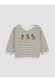 Rmz Gi̇yi̇m Farkiyla Striped Mickey Mouse Printed Baby Boy Set - 4