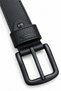 Men's Black 3.5 cm Metal Buckle Belt with Stitching Detail for Jeans and Fabric Trousers - 6