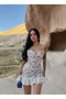 Flowers Ruffled-Design Dress