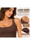 Women's Brown Cotton Laser Cut Tank Top—Non-Marking, Stretchy Tank Top - 2