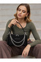 Women's Silver Chain Suede Chic Baguette Hand & Shoulder Bag Shopper 378033GNY - 5