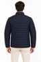 Men's stand collar water repellent puffer quilted three-pocket jacket - navy blue - 7