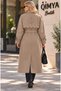EGZOTİK ASORTİK Women's Lined Classic Trench Coat with Laser Cut Floral Design - 8