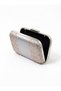 Silver Satin Crystal-Embellished with Stones, Beaded, Strappy, Chain Strap Women's Evening Clutch Bag for Weddings and Engagements - 4