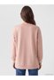 TWO MT SHOP QUALITY LCW Modest Pink Interlock Printed Loose & Oversized Women's Sweatshirt Tunic - 4