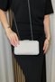 Women's Silver-Glittery Evening Clutch with Silver Accents—Stylish Chain-Strap Evening and Party Clutch - 4