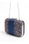 Navy Satin Crystal-Embellished Silver-Strappy Handle Evening Clutch for Women—Perfect for Weddings, Engagements, and Graduations - 6