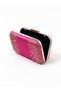 Fuchsia Satin Clutch Bag with Chain Strap and Stones for Weddings and Engagements - 3