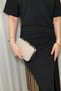 Women's Evening Clutch with Glittery Silver Accents - Stylish Evening and Party Clutch with Chain Strap - 3