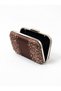Brown Satin Clutch Bag Embellished with Stones and Featuring a Metal Chain Strap for Women's Evening Wear for Weddings and Engagements - 6