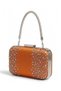 Orange Satin, embellished with stones, beaded, strappy, with a chain strap for women's evening clutches for weddings and engagements - 2