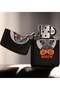 Black Metal Gas Lighter with Colorful "Happy Halloween" Design - 1 - 2