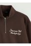 XSIDE Brown Mock Neck Embroidered Oversized Women's Thick Sweatshirt—The ALITA CITY Difference - 6
