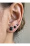 Black Square Steel Earring, Single Piece, Unisex - 4