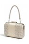 Ecru Cream Satin Crystal-Embellished Silver-Strappy Handle Evening Clutch for Women—Weddings, Engagements, Graduations - 3
