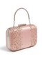Powder-Colored Satin, Embellished with Stones, Strappy Metal Chain Strap, Women's Evening Clutch Bag for Weddings and Engagements - 2