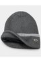 Unisex Winter Beanie with Fur-Lined Thermal Viscose Ribbed Trim - Stylish Design with Metal Accents