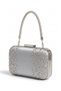 Silver Satin Crystal-Embellished Silver-Strappy Handle Evening Clutch for Women—Weddings, Engagements, Graduations - 2