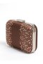 Brown Satin Clutch Bag Embellished with Stones and Pearl Handle for Women's Evening Wear for Weddings and Engagements - 2