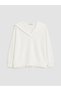 Natuvera Ecru Sailor-Collar Women's Sweatshirt with Drawstring Waist, Featuring the ALITA CITY Touch - 5