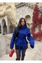 Cobalt Blue Mock Neck Belted Trench Coat