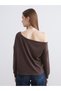 XSIDE Brown Boat Neck Women's Sweatshirt, Featuring the ALITA CITY Touch - 4