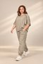 Women's Wide Collar Half Sleeve Blouse Elastic Waist Pocketed Lace Trousers Lace Detailed Italian Large - 3
