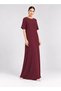 Women's CEY Fabric Short Sleeve Full-Length Maxi Dress, Maroon for Women | Best Price UAE - 3