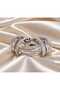 Women's Steel Ring and Earring Set with Zircon Stones - 2