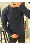Henley-Collar Corded Fabric Sweatshirt - 2