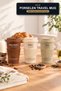 Lungo Porcelain Travel Mug, 370 cc, with Silicone Lid, Thermal Coffee Cup, "Latte" Printed (Cream) - 2