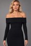 Women's Madonna Corded Fabric Collar Long-Sleeve Maxi Dress MMR1037 - 6