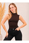 Women's Sleeveless Bodysuit, Stretch Fabric, Sleeveless Top, Brown