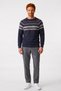 Norway Navy Blue Jacquard Knit - 3