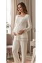 Maternity Pajama Set, Ecru, Size S - 2