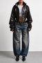 New Season Mock Neck Biker Cropped Women's Black Leather Jacket - 5