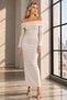 Women's Madonna Corded Fabric Collar Long-Sleeve Maxi Dress MMR1037 - 6