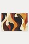 Coffee Orange 70s Retro Patterned Doormat, 40x60 cm, with Non-Slip Sole, Decorative - 5