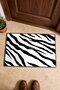 Black and White Door Mat with Thin Zebra Striped Pattern, 40x60 cm, Non-Slip Sole, Decorative - 4