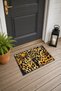 Yellow and Black Leopard Print Doormat, 40x60 cm, with Non-Slip Sole, Decorative