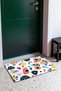 White Background with Colorful Eyes and Doodle Pattern Doormat, 40x60 cm, Non-Slip Sole, Decorative - 3