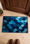 Blue Hexagon Patterned Woven Doormat 009, 40x60 cm, Non-Slip Sole, Decorative - 4