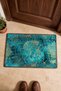 Petrol Green Gold Cell Textured Doormat, 40x60 cm, Non-Slip Sole, Decorative - 4